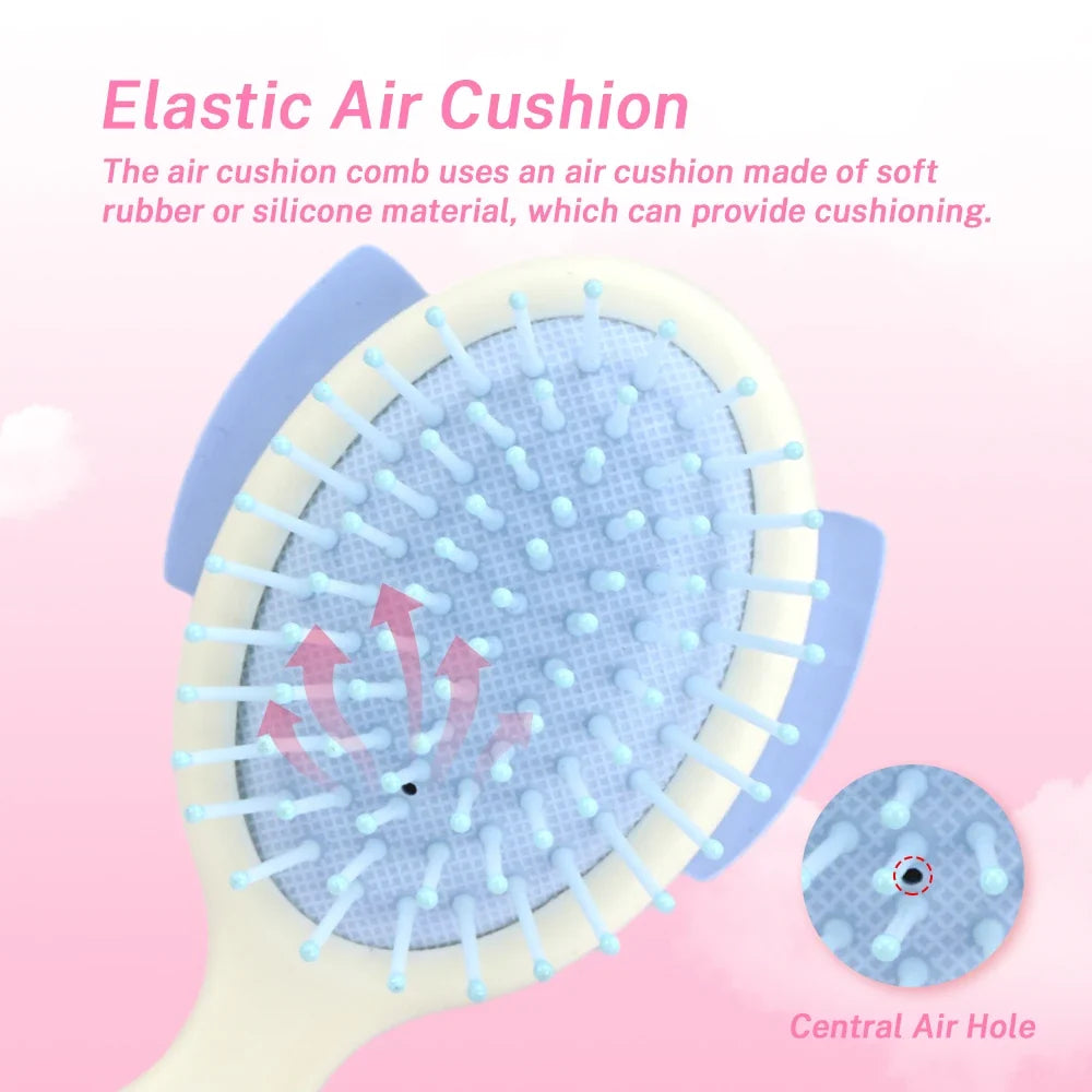 Mini Bow Air Cushion Hairbrush – Anti-Static Detangler Comb