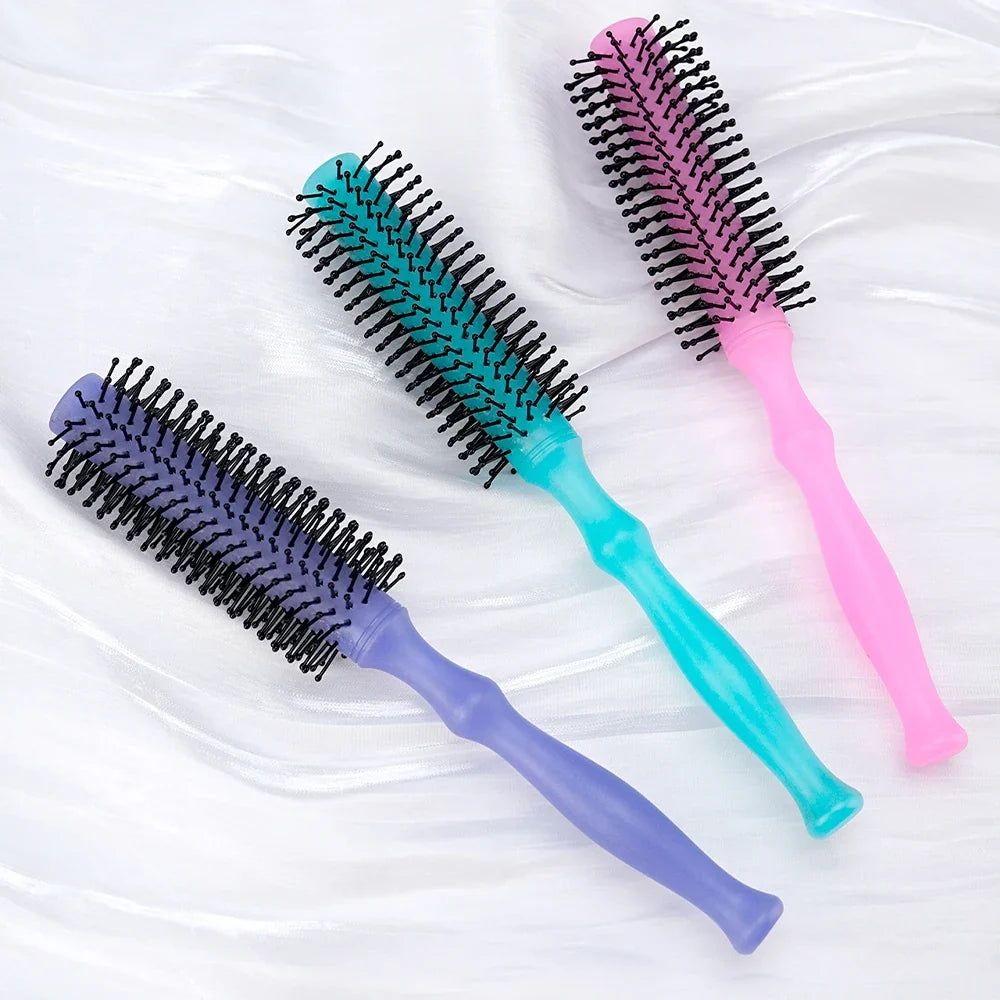 Ergonomic Round Styling Brush – Soft Nylon Bristles, All Hair Types