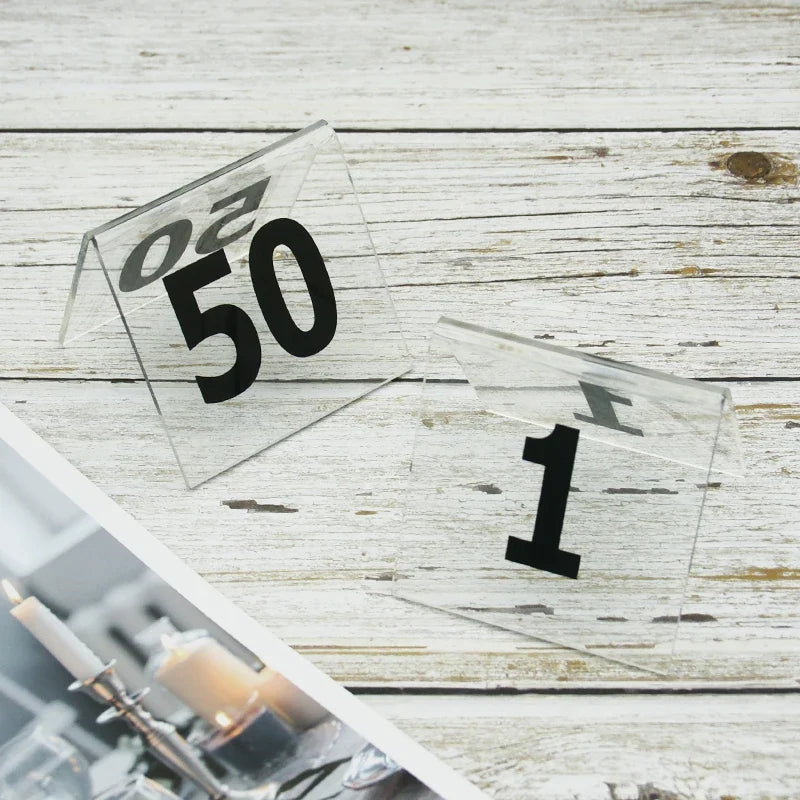 Acrylic Tent Table Numbers 1–30 | 3D Standing Cards Set of 30