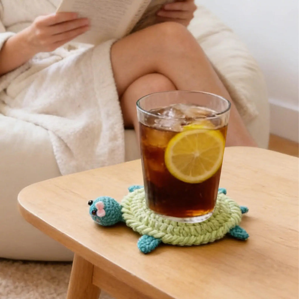 Cup Coasters 4pieces Animal Shape Crochet Cups Mat Coffee Dining Room
