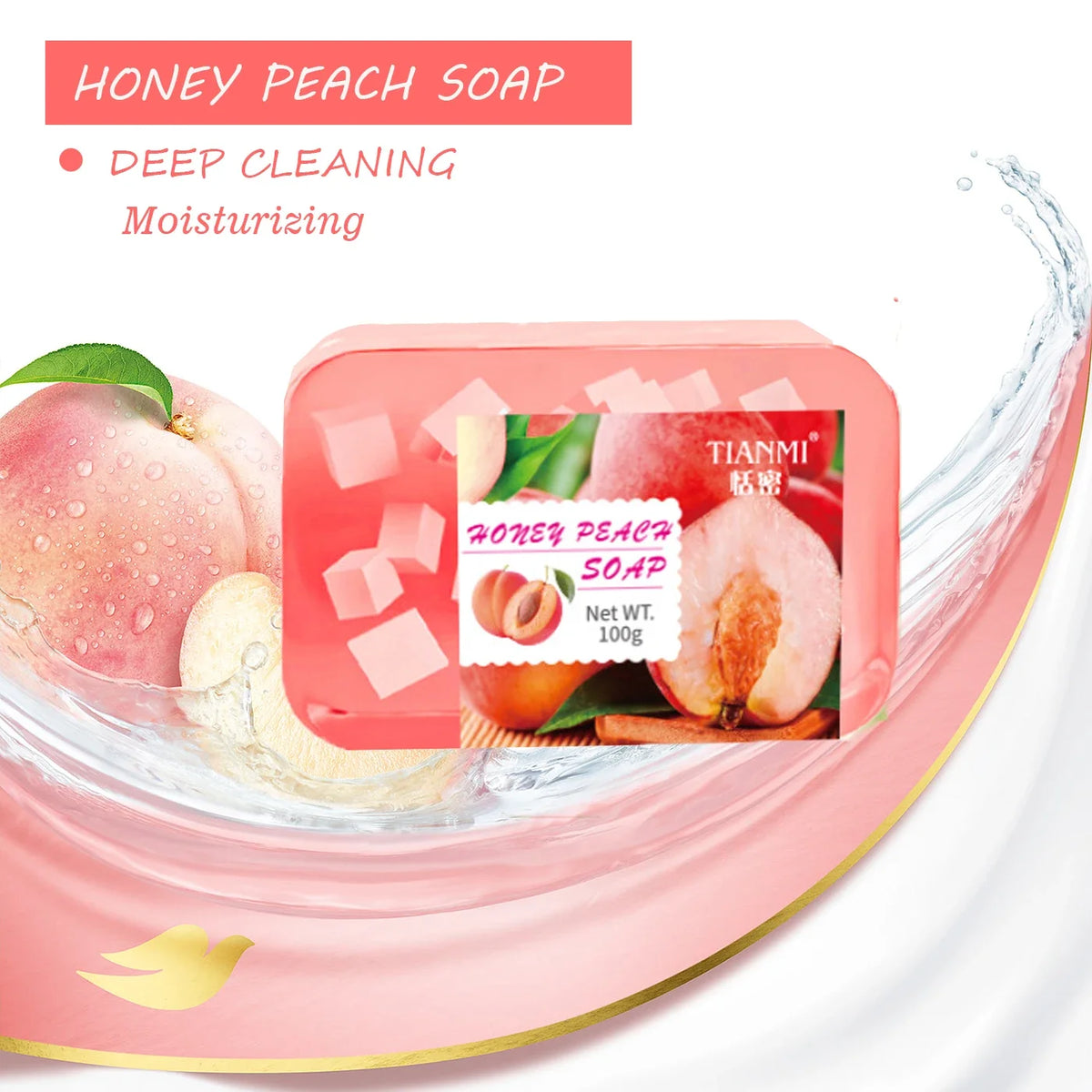 Peach Jelly Soap – 3-in-1 Body & Face Bar for All Skin Types