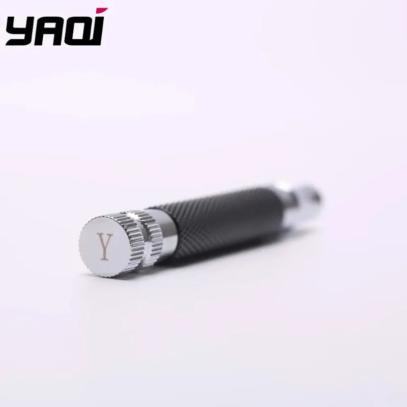 2026 Yaqi Men's Black Chrome Brass Safety Razor Handle Length Classic