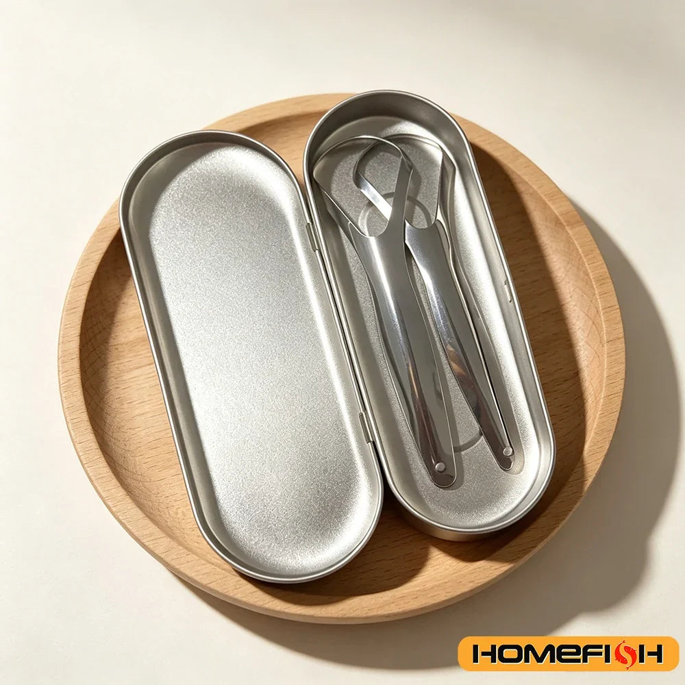 Stainless Steel Tongue Cleaners Gum Scraper Adults Boys Girls Care