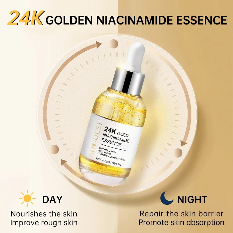 AUQUEST 24K Gold Niacinamide Serum – Brightening & Hydrating