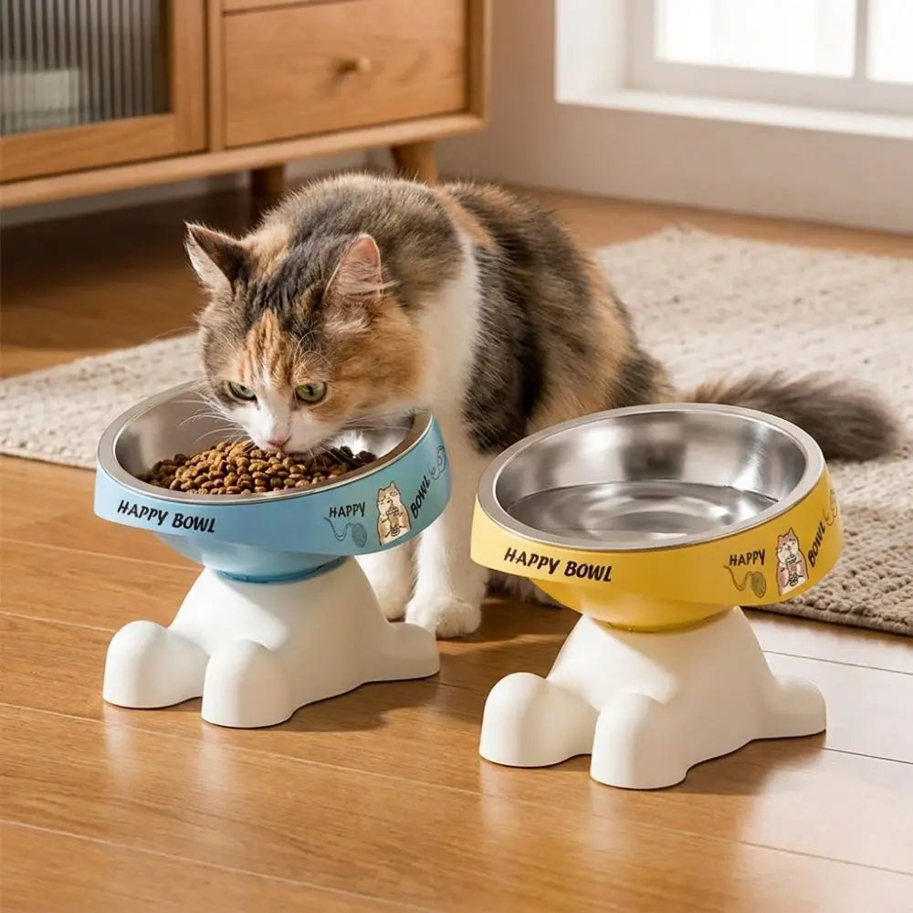 Elevated Stainless Steel Cat Bowl | Non-Slip Anti-Tip Base