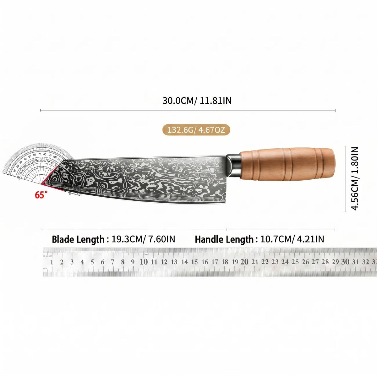 Professional Chef's Knife – 4Cr13 Stainless Steel & Oak Handle