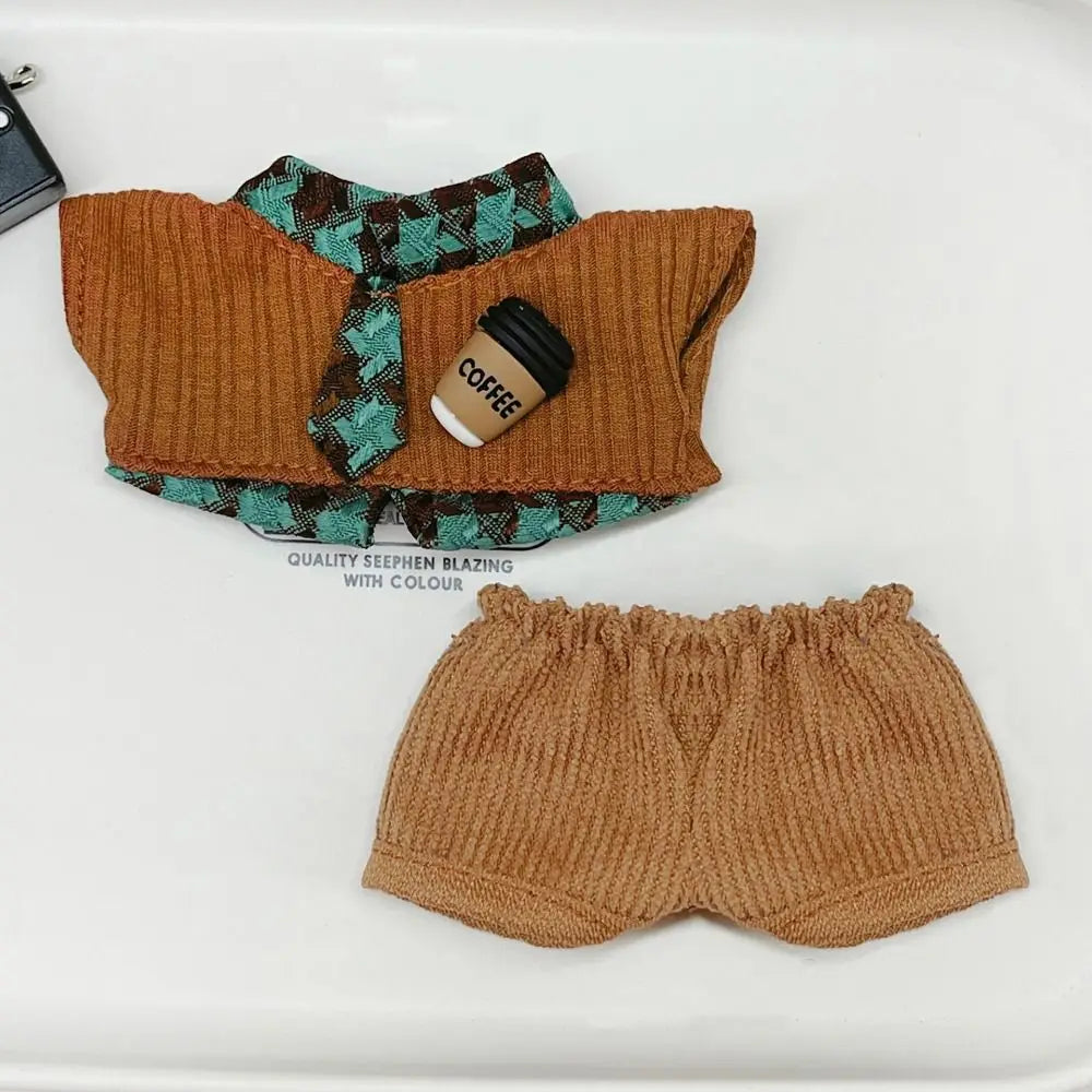 10cm Doll Clothes Set – Blouse, Pants & Necktie for BJD