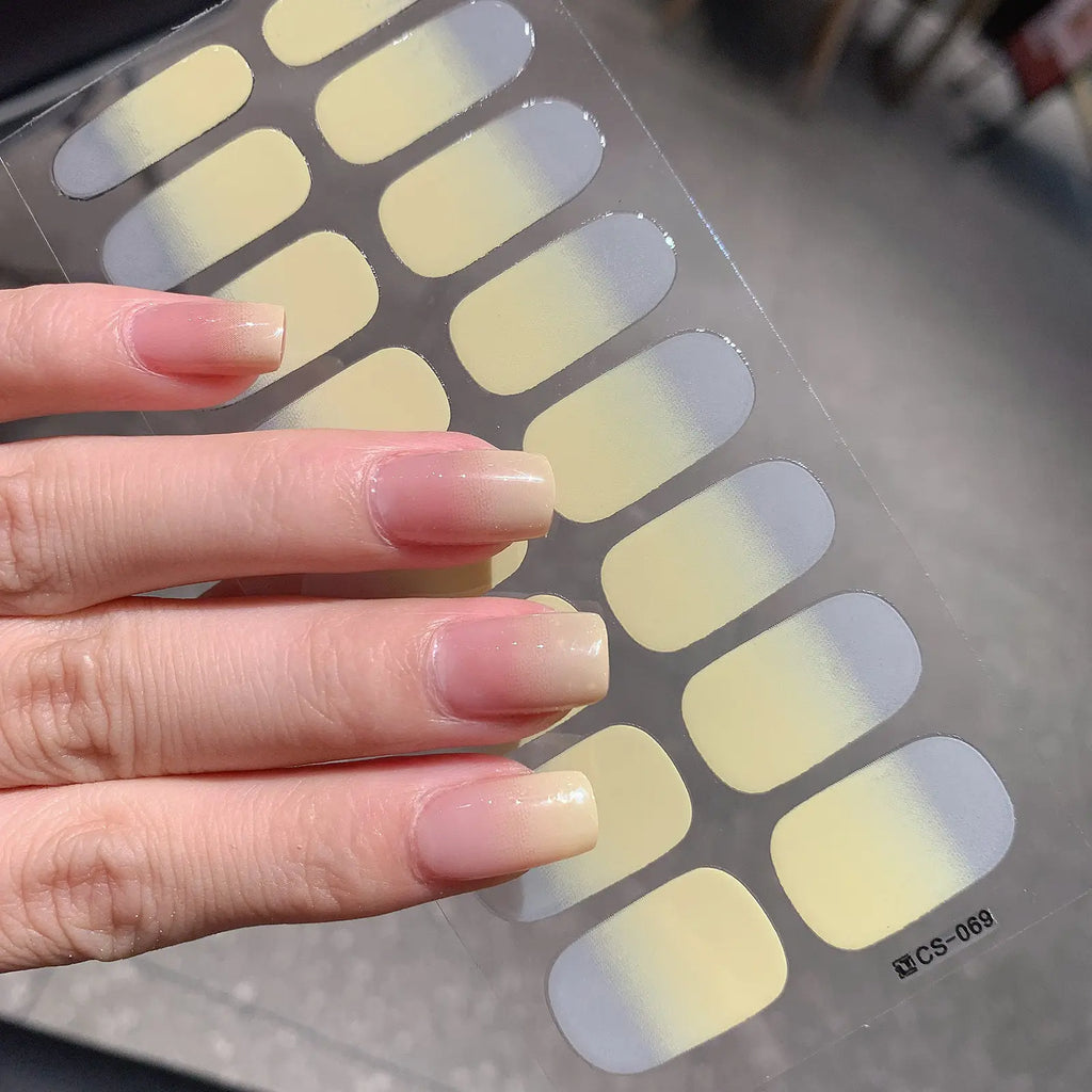 Semi-Cured Gel Nail Wraps – Gradient Multi-Color Stickers