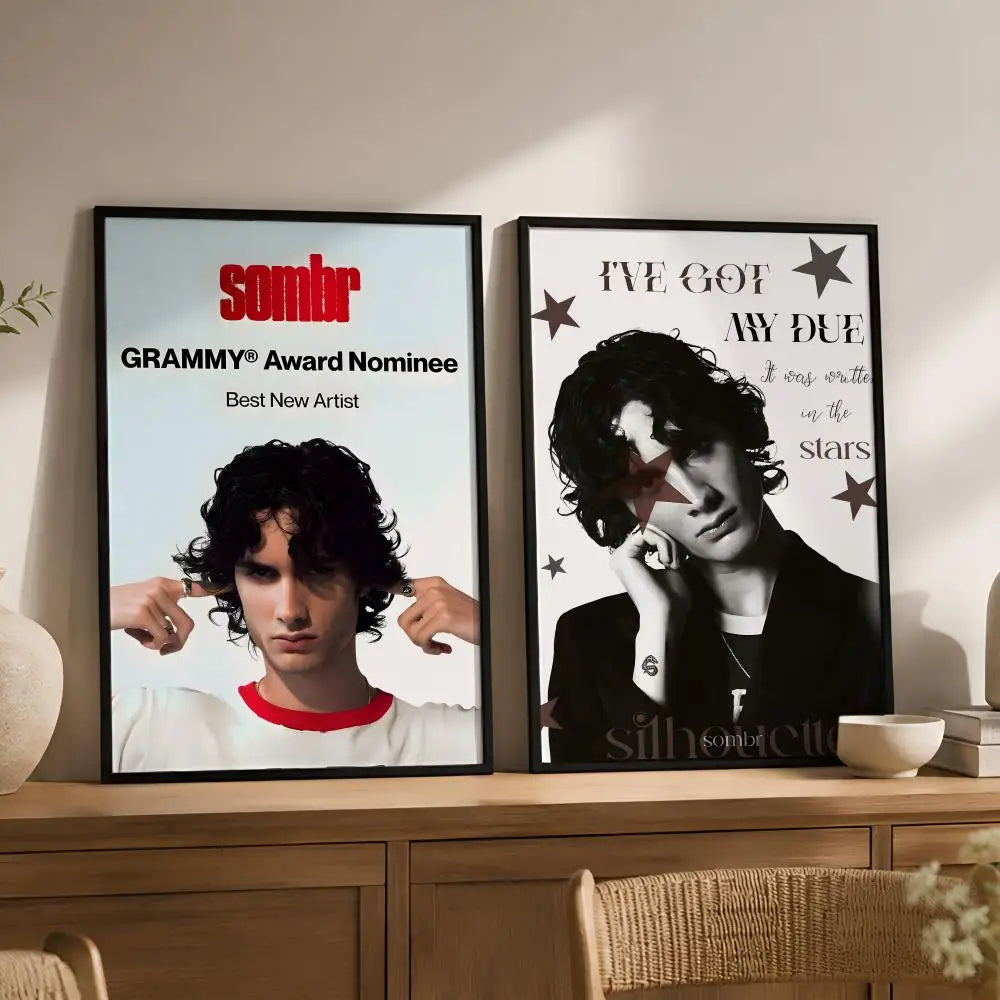 Singer Sombr Waterproof PVC Peel-and-Stick HD Wall Art Poster