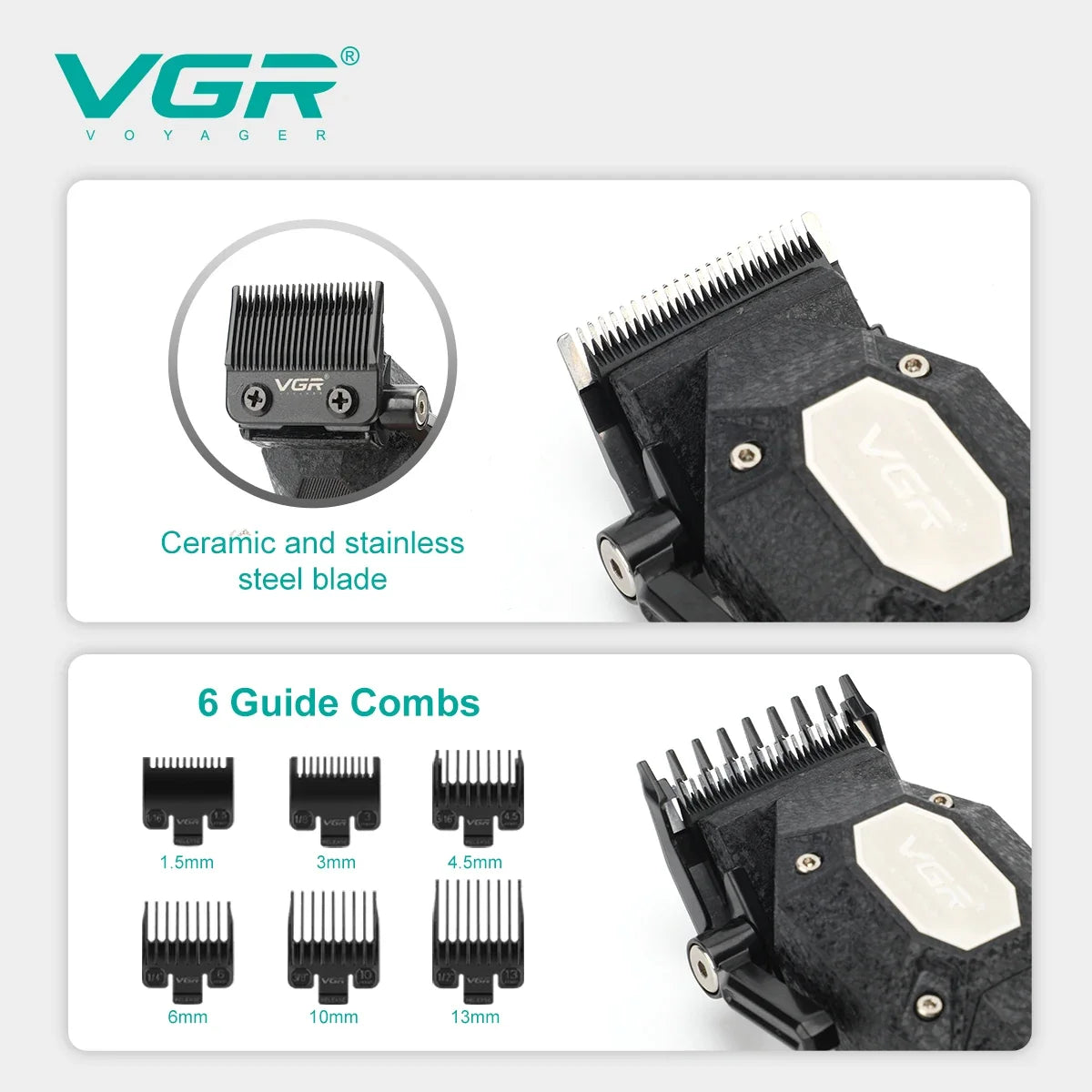 VGR V-600B Men's Electric Hair Clipper with LED Display