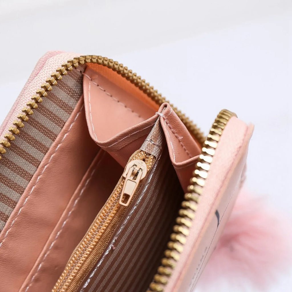 Women's Slim Minimalist Short Wallet | PVC Zipper Coin Purse