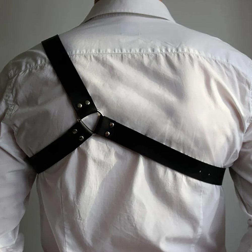 Handmade PU Leather Harness Fetish Men Gay Underwear Gothic Harajuku
