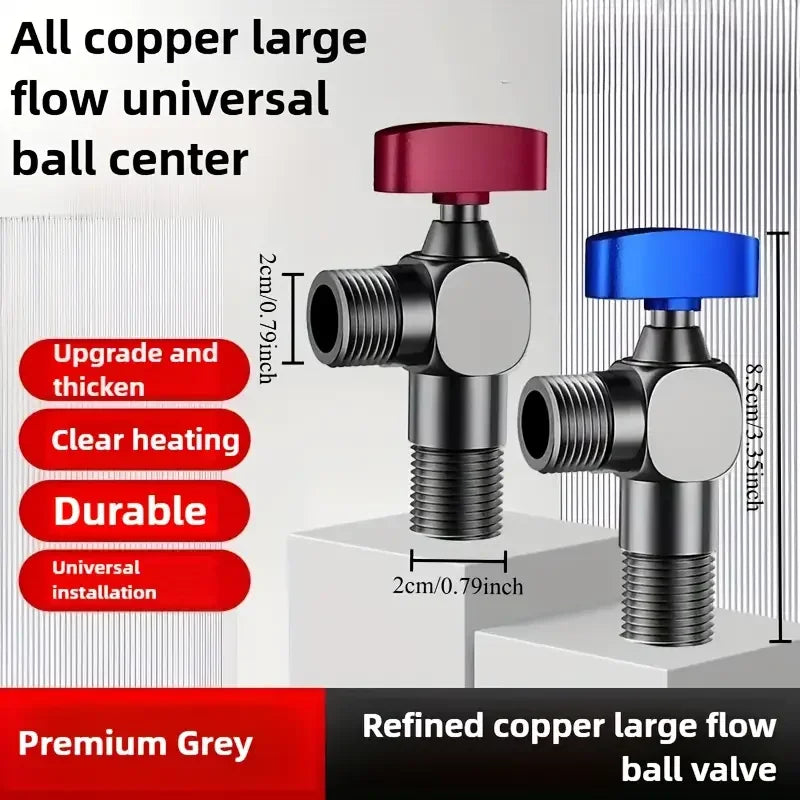 Brass Heavy-Duty Ball Valve – 4-Point Threaded, Red Handle