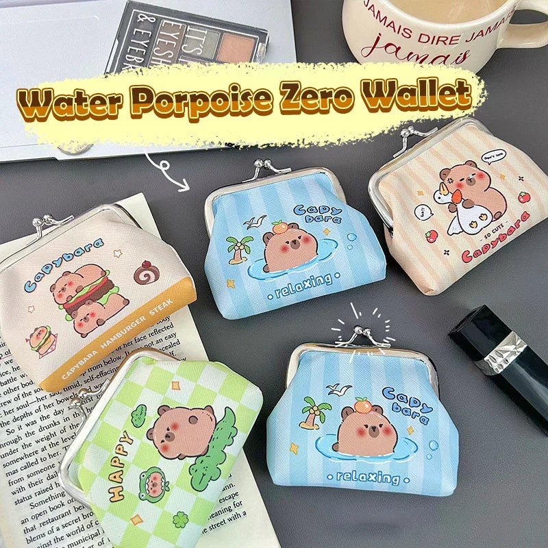 Cute Capybara Mini Coin Purse – PU Wallet for Kids & Gifts