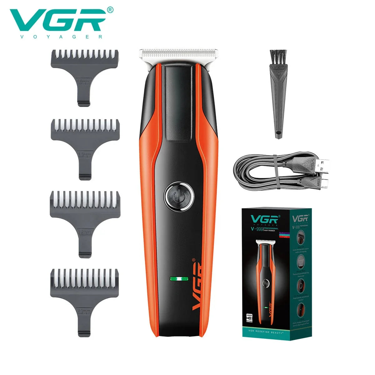 VGR V-999 USB Rechargeable Electric Hair Clipper & Trimmer