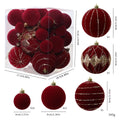 36-Piece Burgundy Velvet Christmas Ball Ornaments Set