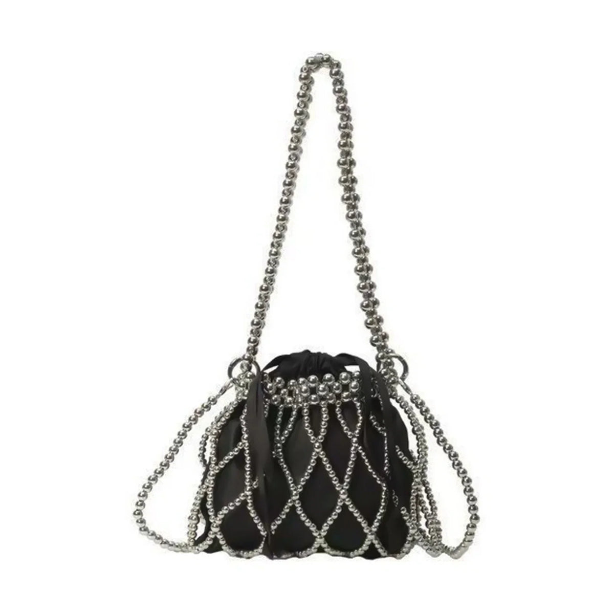 Pearl Woven Crossbody Bag for Women | Lace Design Purse