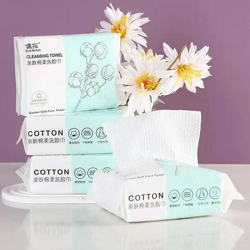 100 Pumps Thickened Disposable Face Towel 100Cotton Soft Fabric