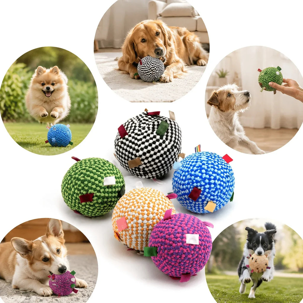 Dog Training Soft Bell Ball – Bite-Resistant Tug & Fetch Toy