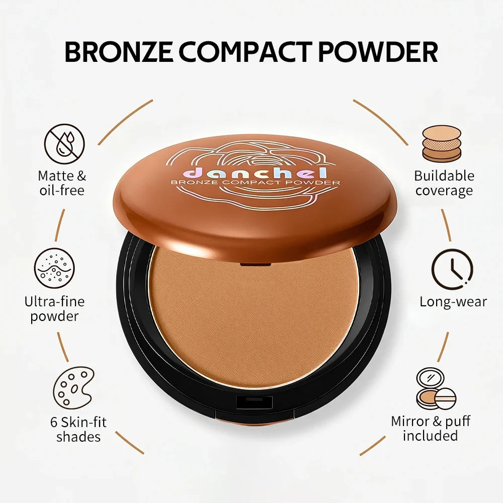 6-Color Matte Bronze Setting Powder – Buildable Coverage