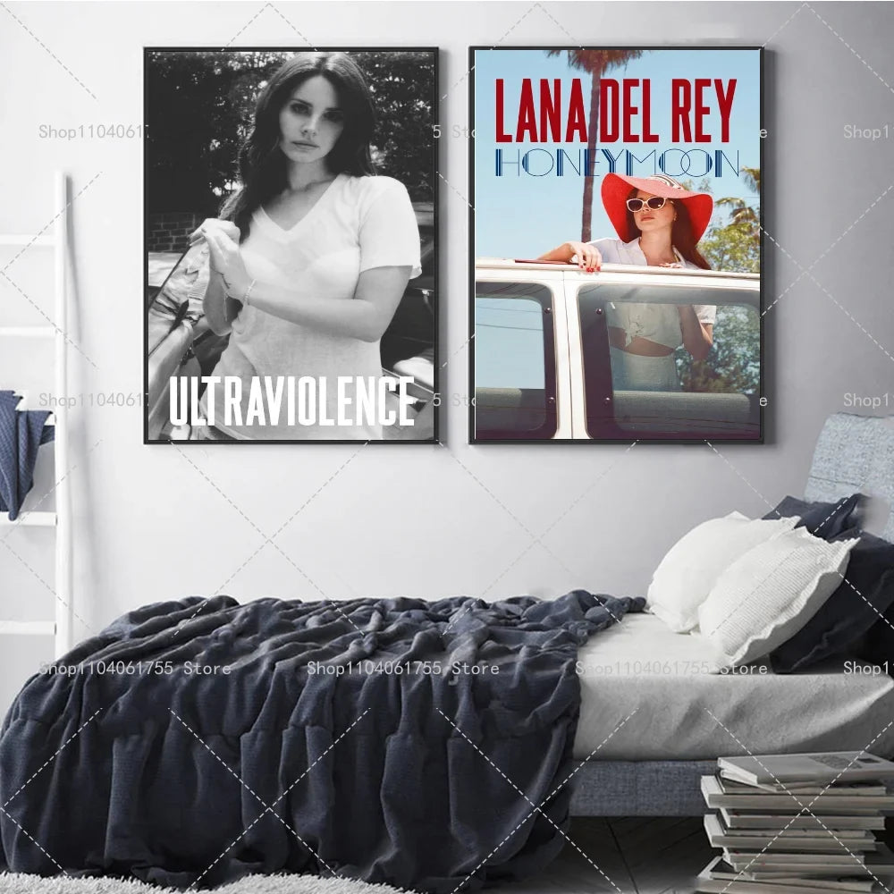 Lana Del Rey Music Poster – Self-Adhesive Waterproof Wall Sticker