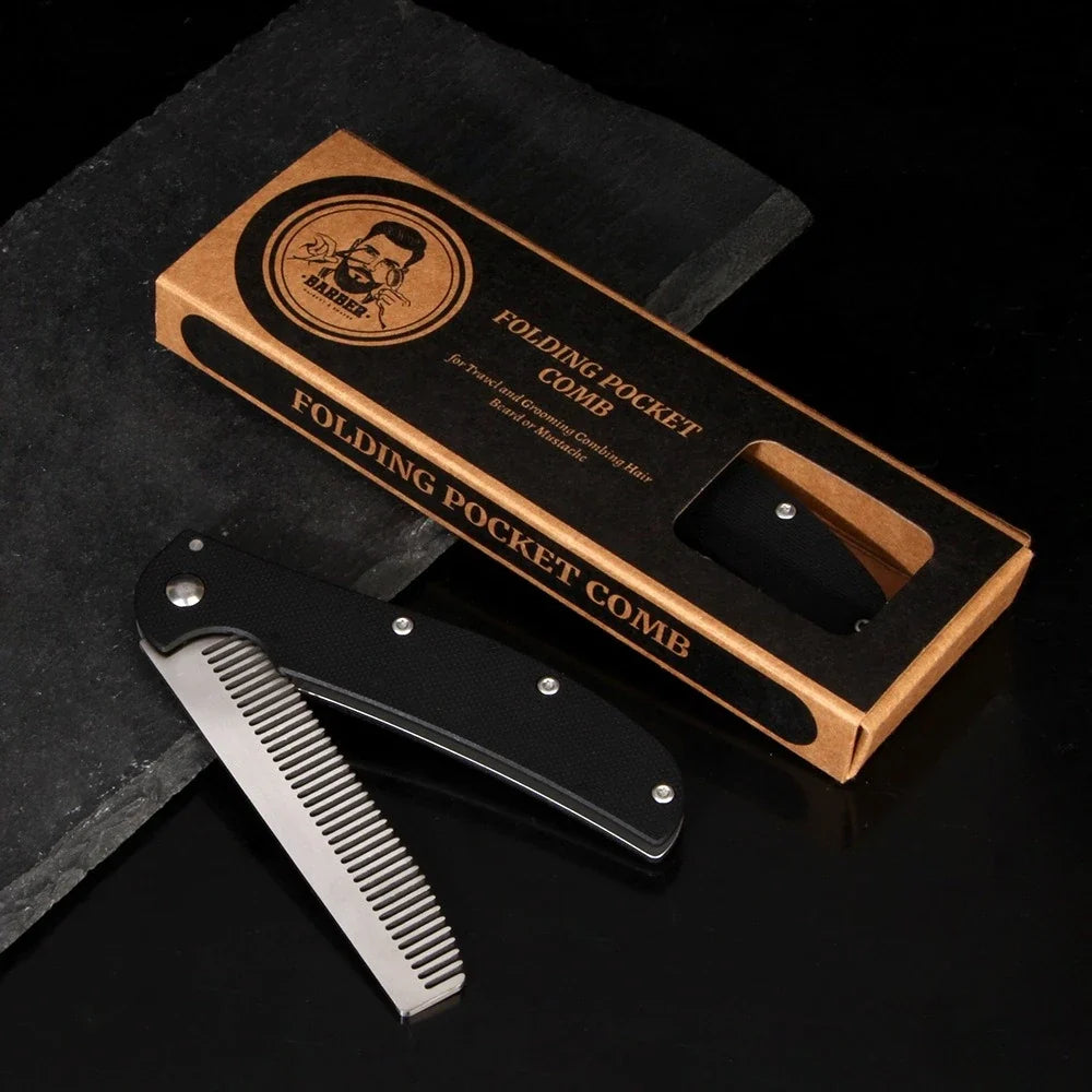 Metal Folding Beard Comb | Travel Mustache Grooming Tool