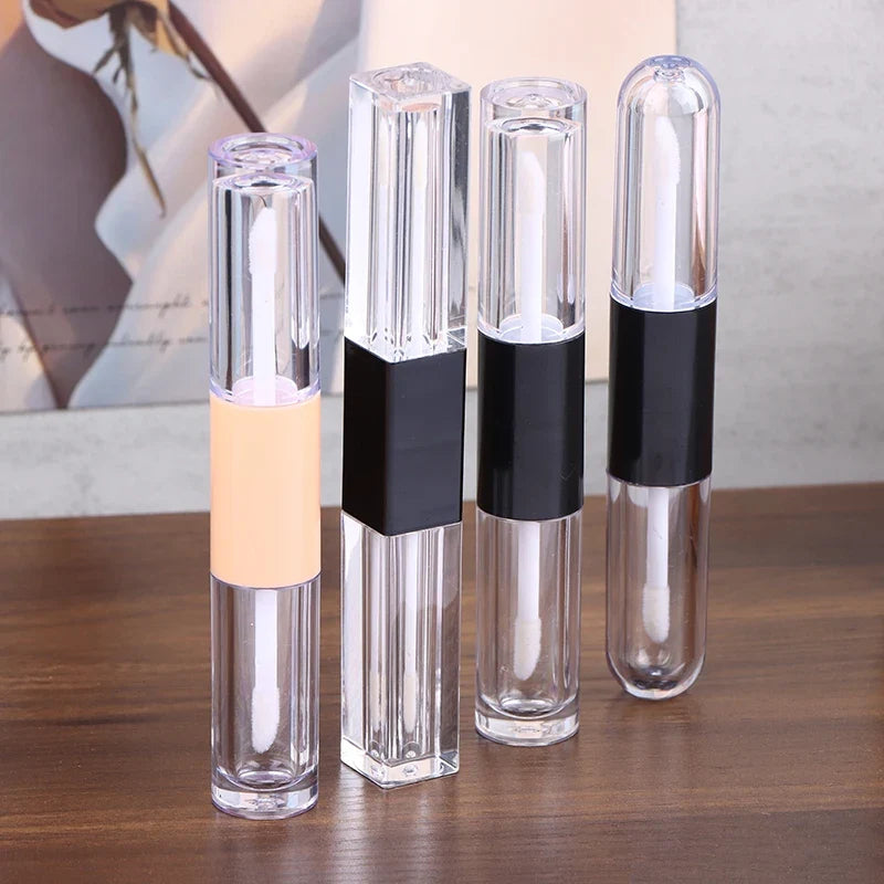2-in-1 Double-Ended Refillable Lip Gloss Tube with Wand