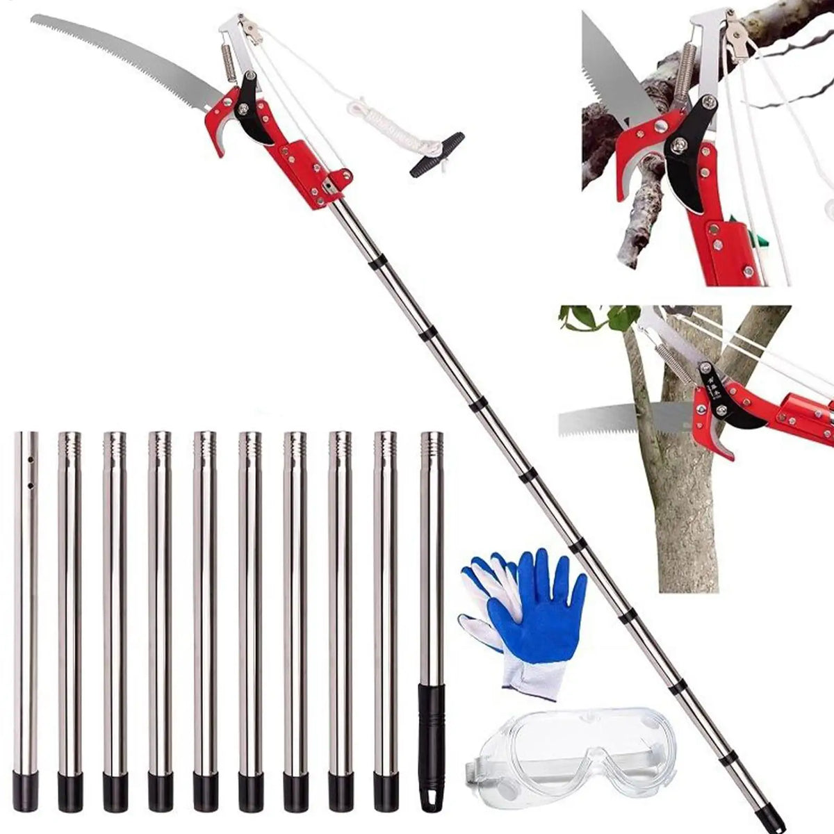 Telescoping Pole Saw & Pruner Set – 13 ft Tree Trimmer Tool