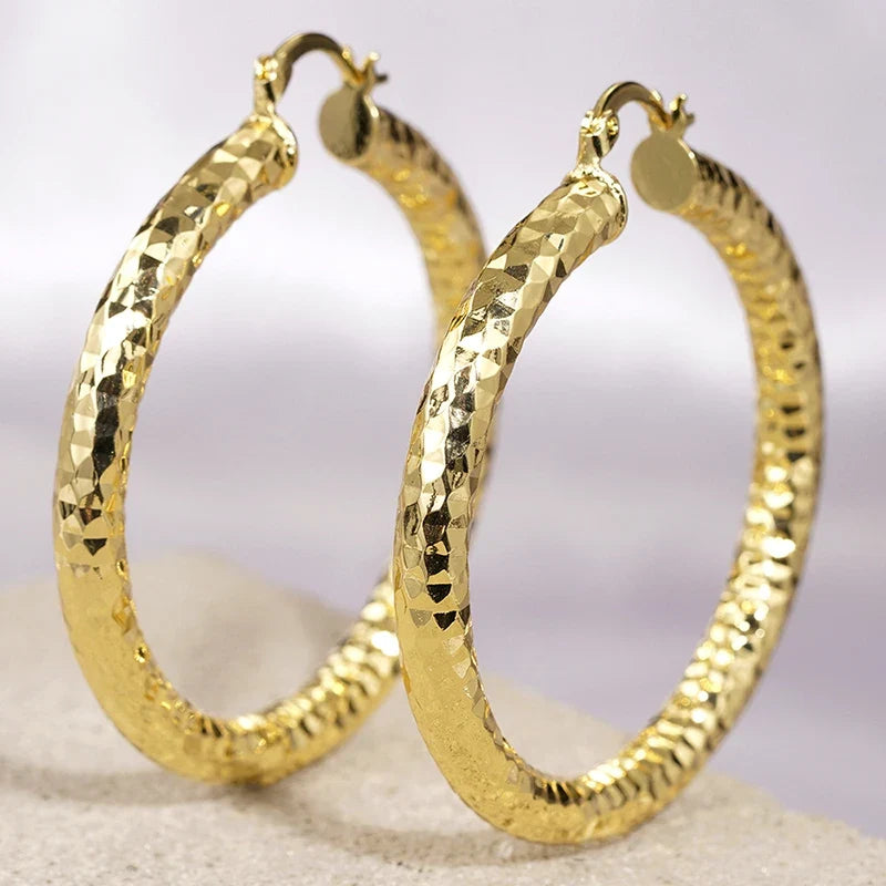 Huitan Big Circle Hoop Earrings – Sparkling Women's Jewelry