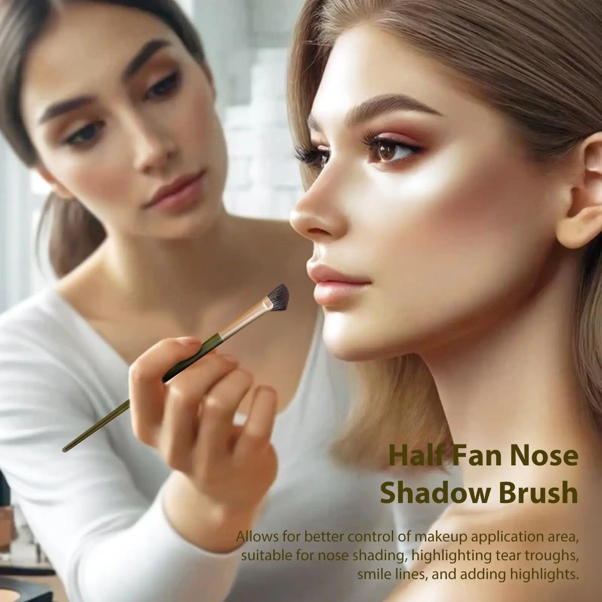 Contour Makeup Brush Set – Highlighter, Blush & Nose Shadow