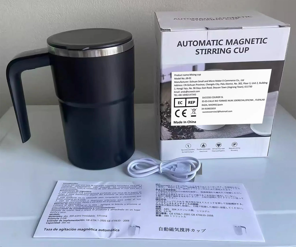 HOMEFISH 380ml Self-Stirring Mug | USB Rechargeable, IP67