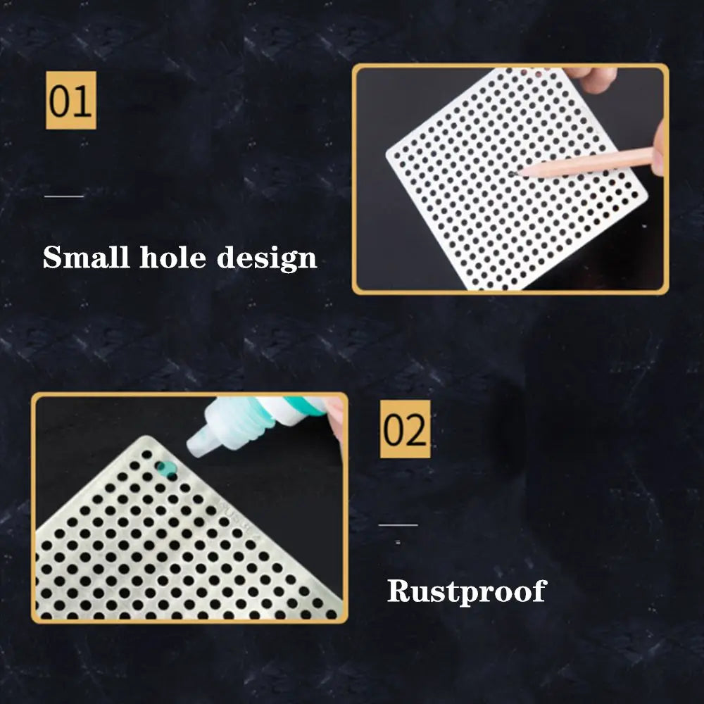 Stainless Steel Square Drain Hole Shower Hair Catcher Filter Stopper