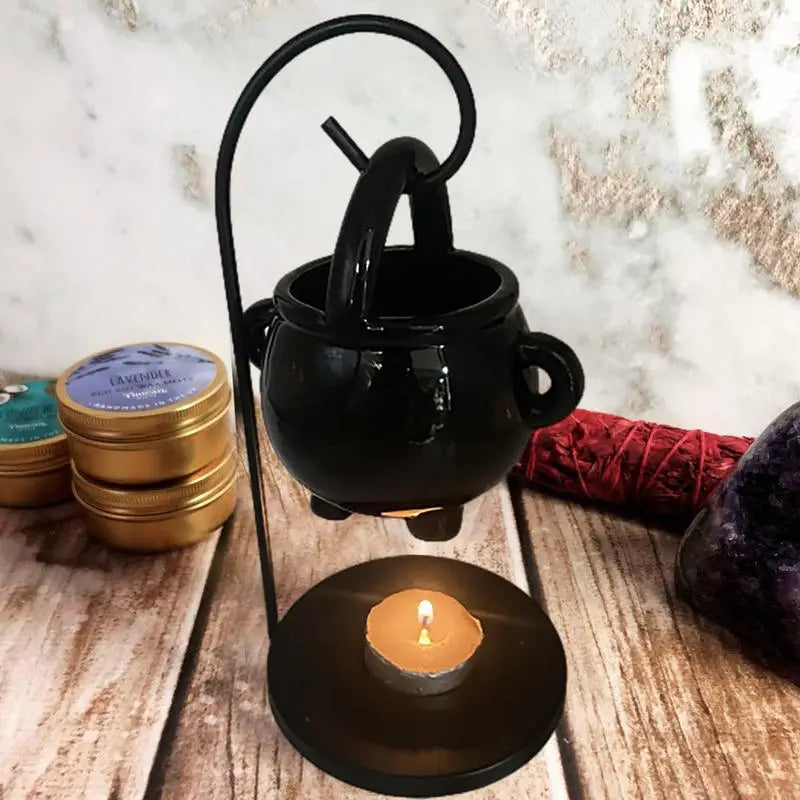 Hanging Cauldron Wax Burner Witch Caldron Pot Candle Holder