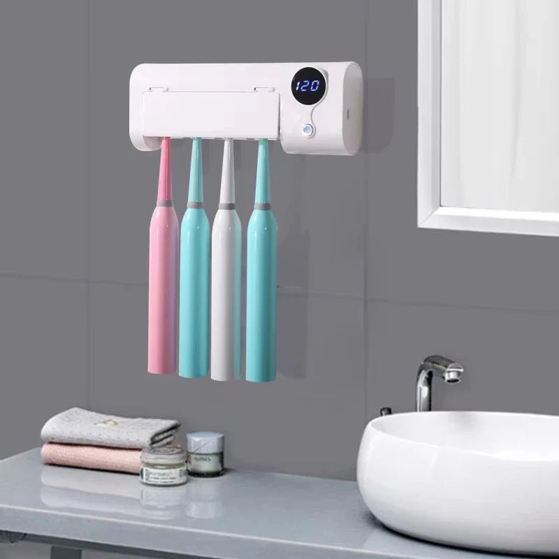 Automatic Toothpaste Dispenser & UV Toothbrush Holder | Wall Mount