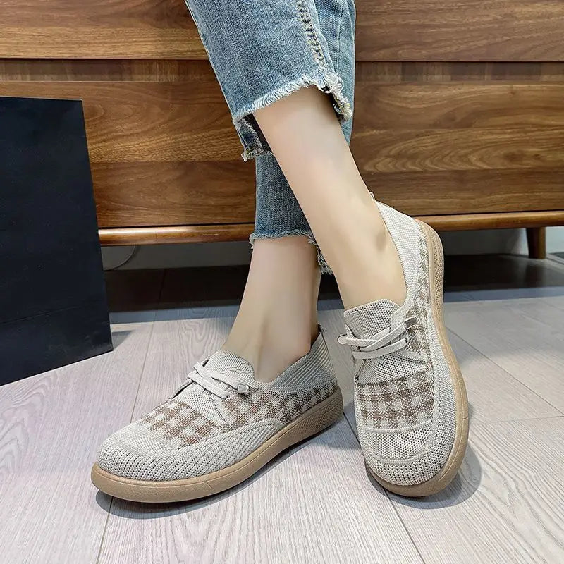 Lorilury Women's Knit Mesh Slip-On Loafers | Casual Flat Sneakers