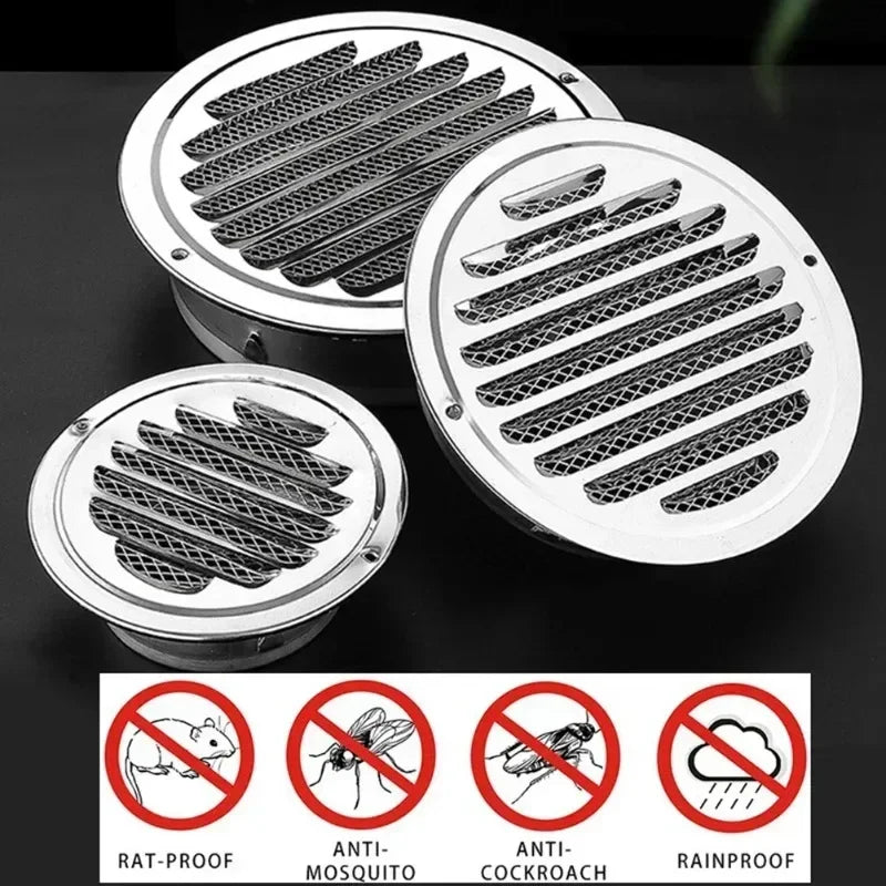 Stainless Steel Round Air Vent Grille Cover | 70–300mm Sizes