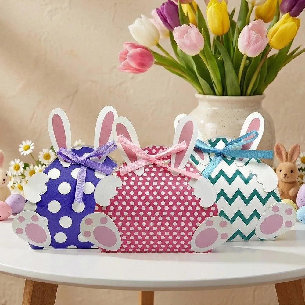 Easter Bunny Paper Candy Boxes | 12-Pack Colorful Gift Boxes