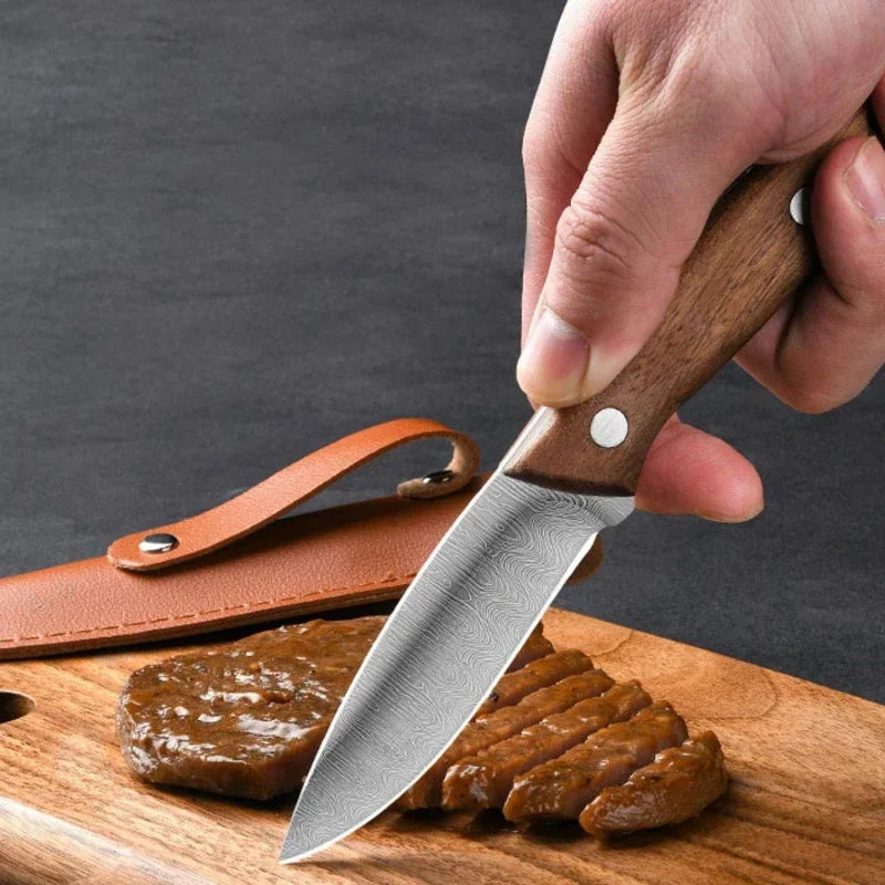 Damascus Pattern Kitchen Knife – Sharp Stainless Steel Chef Knife