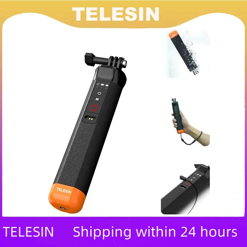 TELESIN Buoyancy Bar Selfie Stick Waterproof Gopro Hero 9 10 11 12