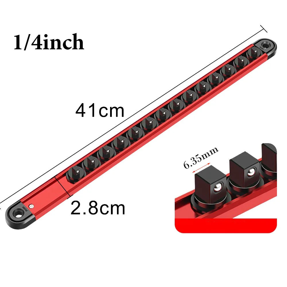 360° Swivel Magnetic Socket Organizer – 1/4, 3/8 & 1/2 Inch