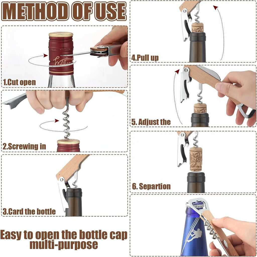 Wooden Wine Bottle Opener Groomsmen Wedding Party Gifts 1 Corkscrew