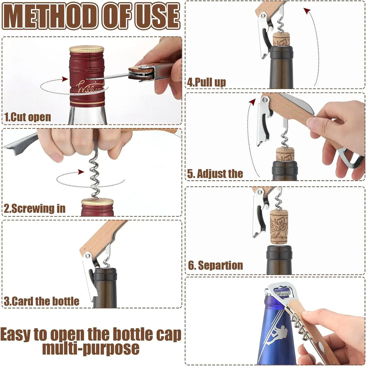 Wooden Wine Bottle Opener Groomsmen Wedding Party Gifts 1 Corkscrew