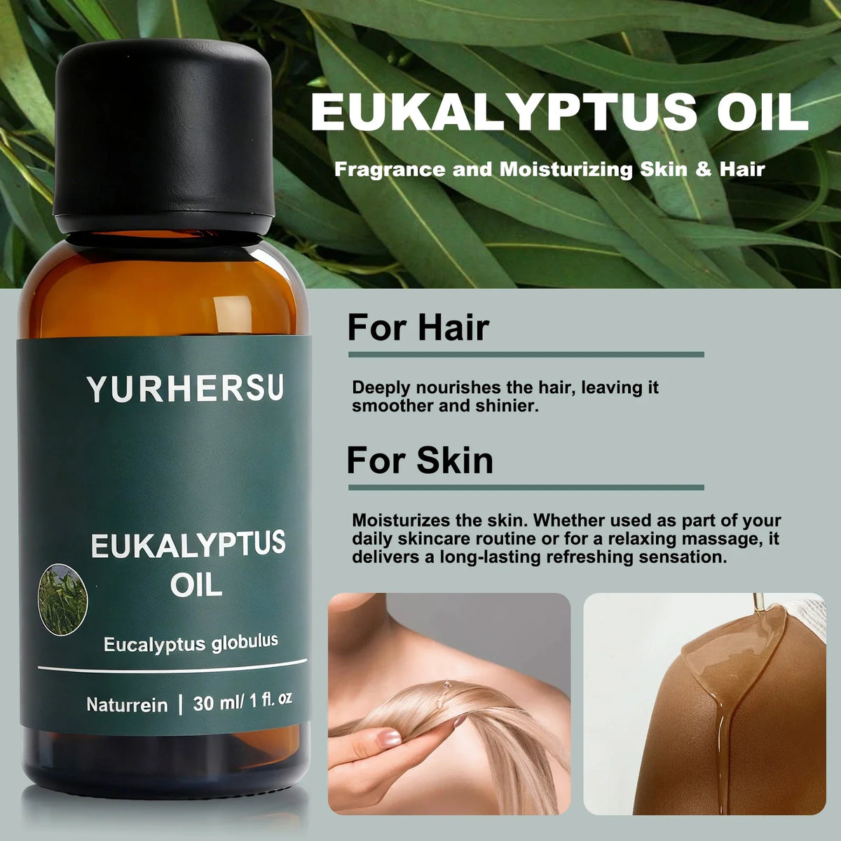 100% Pure Eucalyptus Essential Oil 30ml – Diffuser & Skin Care