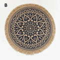 Nordic Round Floral Placemat – Cotton Linen Heat-Resistant Mat
