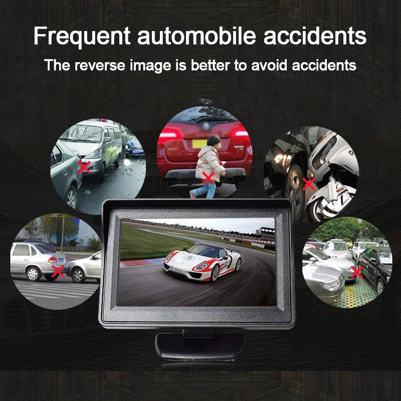 4.3" HD Car Reversing Monitor – Universal TFT LCD Display