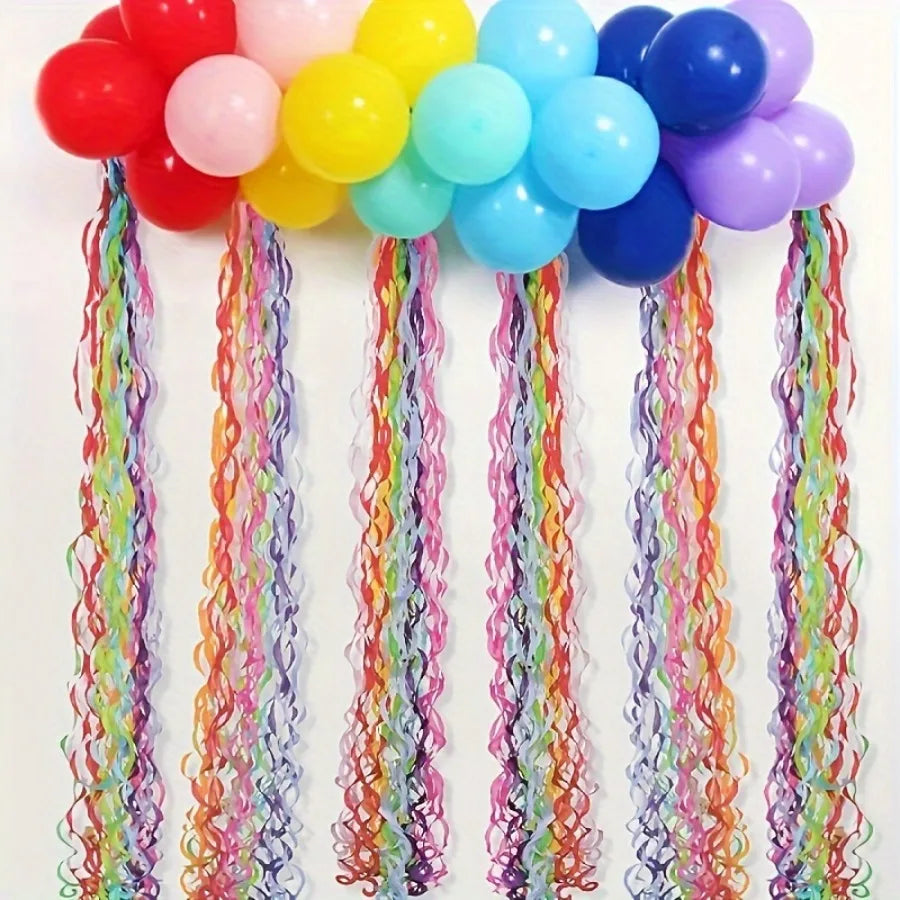 10 Pack Rainbow Spiral Tassel Hanging Streamers | Party Decor