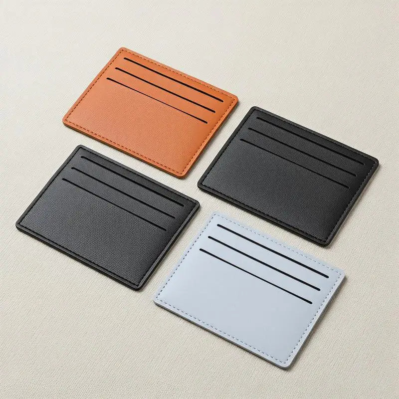 Minimalist Slim PU Card Holder – 6-Slot Pocket Wallet Case