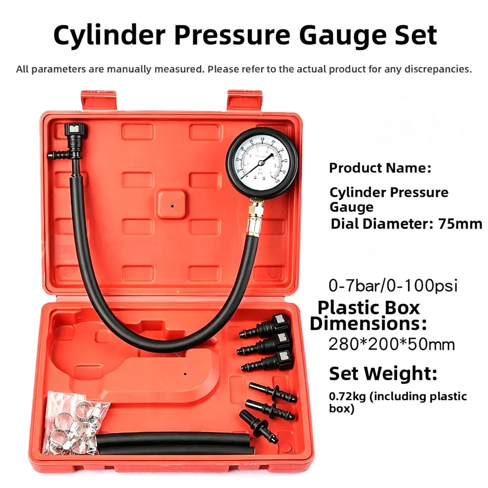 Cylinder Compression Gauge Kit – Car, Truck & Motorcycle Testing
