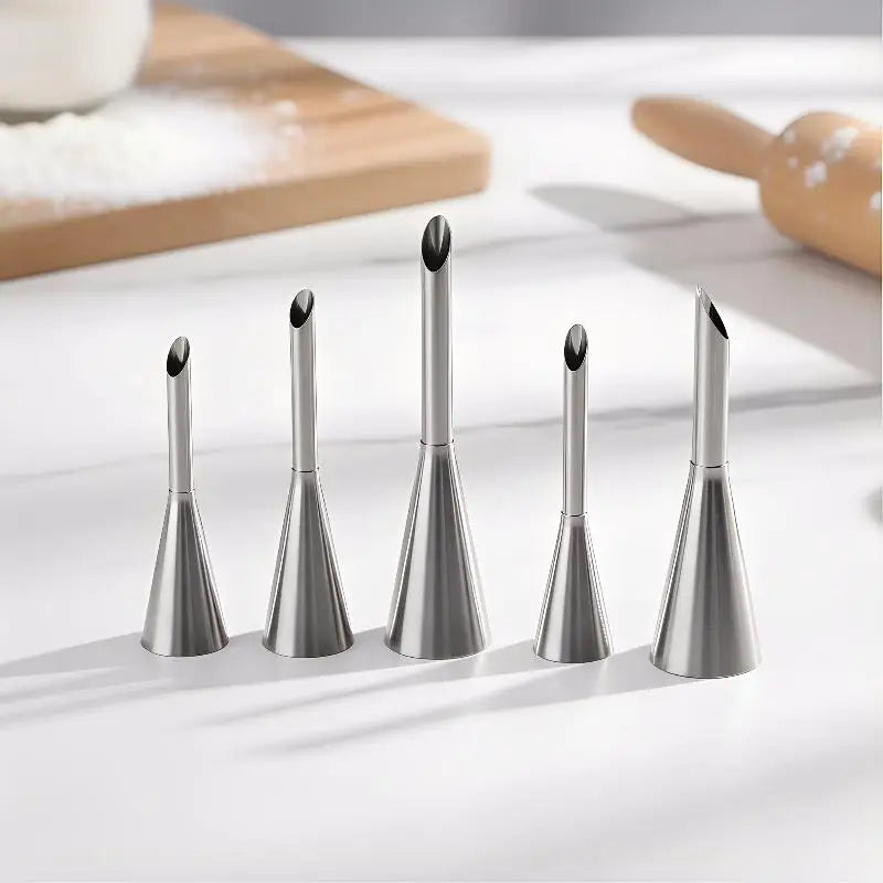 12-Pc Stainless Steel Cake Decorating Piping Tips Set