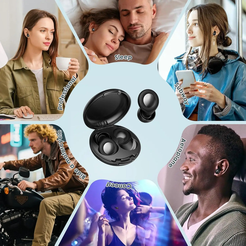 Noise Cancelling Silicone Ear Plugs for Sleeping | Reusable
